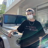 潮流字母模糊排版短袖T恤A425-T3968-P38控48面料棉，男装T恤，电商A425