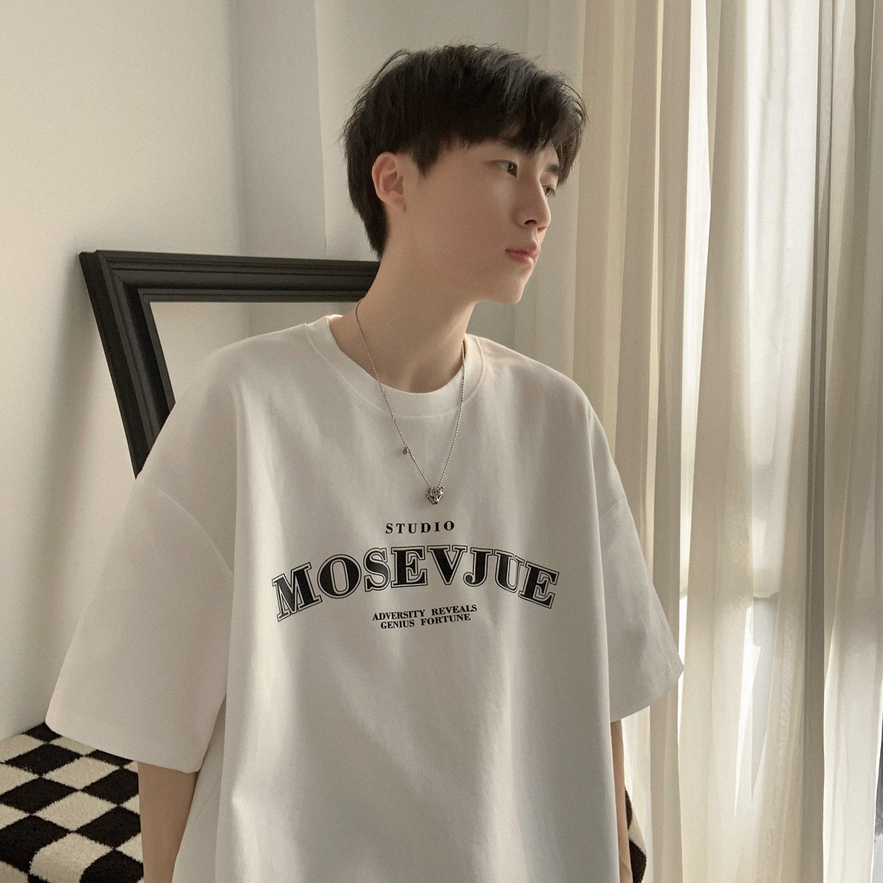 英文字母基础款短袖T恤夏季A425-T1112-P28控38，男装T恤，电商A425