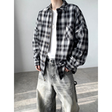 格纹长袖衬衫A425-C2788-P55控78面料50%粘胶纤维5%氨纶45%涤纶，男装衬衫，电商A425