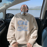 重磅oversize卫衣男士2024新款潮牌模糊字母印花高街情侣长袖外套，男装卫衣，电商A425