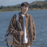 呢料格子衬衫冬装毛呢衬衣外套A425-N985-P88控108，男装衬衫，电商A425