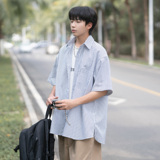 夏日青春休闲条纹衬衫A425-C2701-P48控59面料聚酯，男装衬衫，电商A425