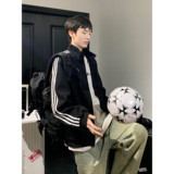 潮流百搭三条杠夹克外套男A425-W6306-P88控118面料65%棉35%聚酯，男装夹克，电商A425