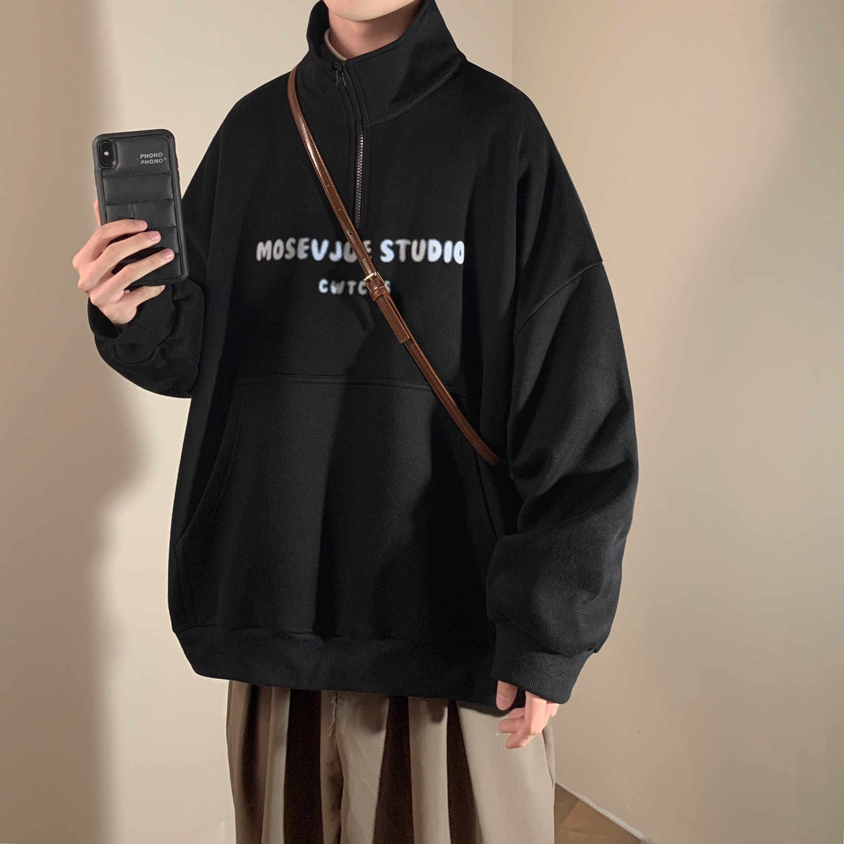 半开拉链立领卫衣A425-Y2280-P78控98,男装卫衣,电商A425