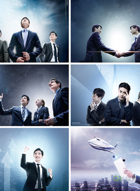 商务人士合作握手工作生活加油打气正能量海报PSD设计元素材93011