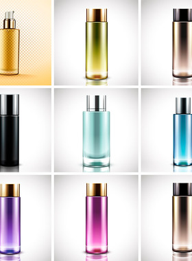 化妆护肤品精华包装瓶淘宝店铺装修矢量平面设计元素材模板90604