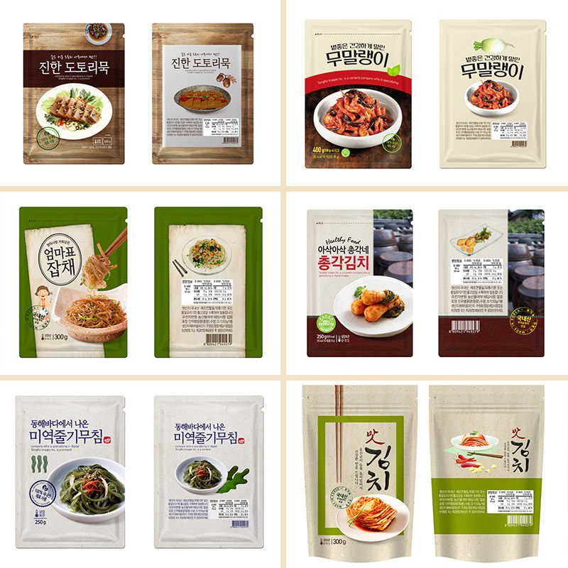 餐饮美食物咸菜泡菜豆腐海带丝萝卜包装袋设计海报PSD元素材91725