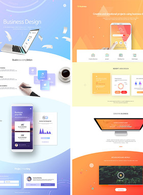移动手机APP产品介绍官网首页宣传网页模板PSD分层设计素材70412