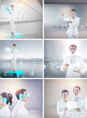 三维立体空间未来高科技数据化智能操作海报PSD设计素材模板90209