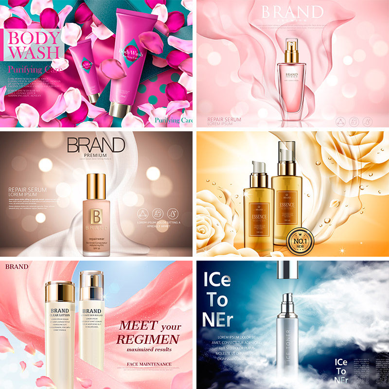 cosmetology Makeup Skin care products advertisement packing background poster element Stencil AI Vector Design Material #041801in the Business affairs/Design Services, Design Services, Design Material/Source Files category - from Buy2taobao.com to provide professional Taobao agent buy service