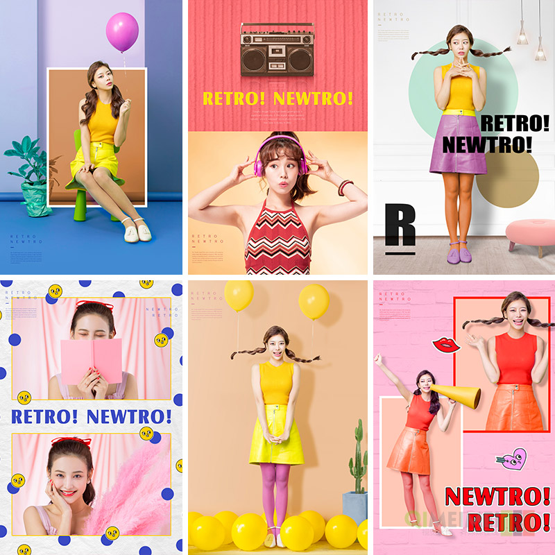 时尚复古情侣画册宣传册人物美女合成海报背景psd设计素材931805