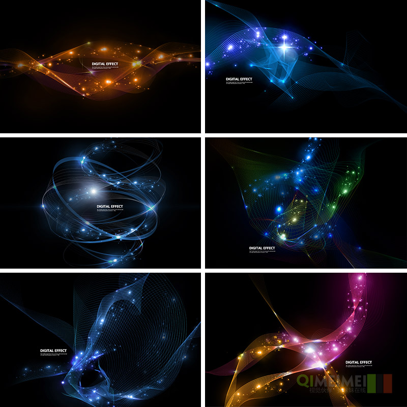 科技感抽象线条光感条纹化妆品海报光效背景psd设计素材模板96266
