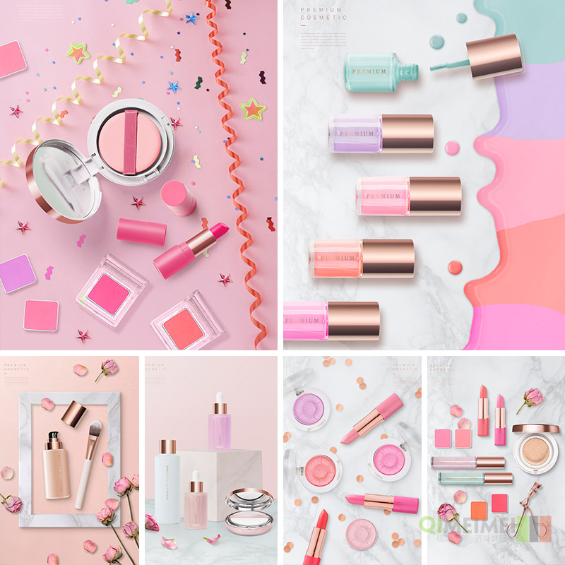 粉色化妆护肤品彩妆口红眼影淘宝店铺装修海报psd设计素材940810