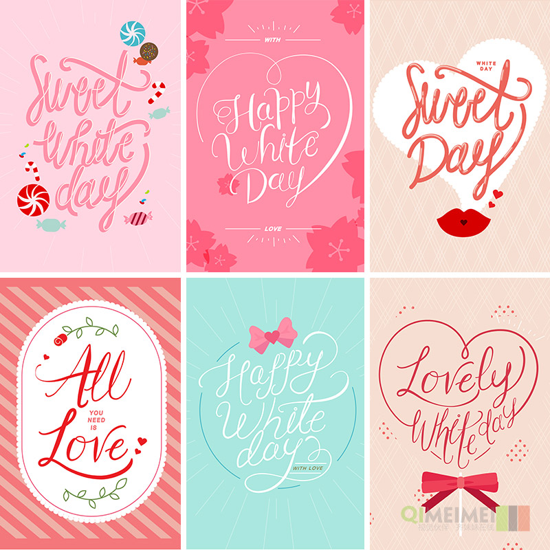 时尚创意情人节英文单词节日庆祝海报背景矢量设计素材模板932015