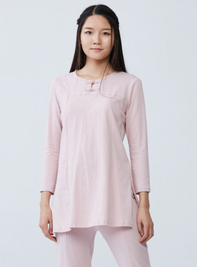慈缘新中式上衣瑜伽打坐禅修弹力针织显瘦 盘扣百搭女上衣 30978