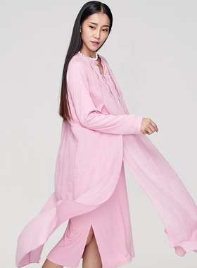 慈缘秋季新款飘逸柔软绣花连衣裙中国风针织长裙三色入 30841