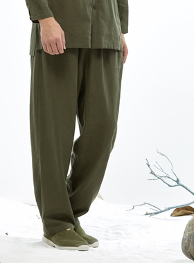 慈缘秋季男装休闲裤长裤中国风天丝大码宽松2色入男裤50768