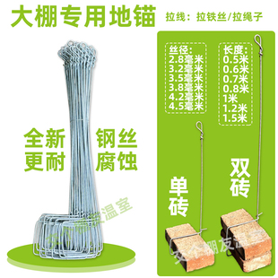 大棚固定专用钢丝地锚桩拉线拉绳子地钩预埋件高强度地桩压膜拉线