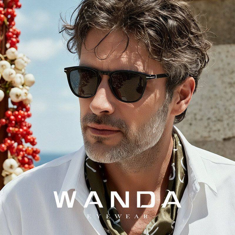 定制logo高级板材墨镜圆框防紫外线遮阳海边沙滩TAC偏光太阳眼镜