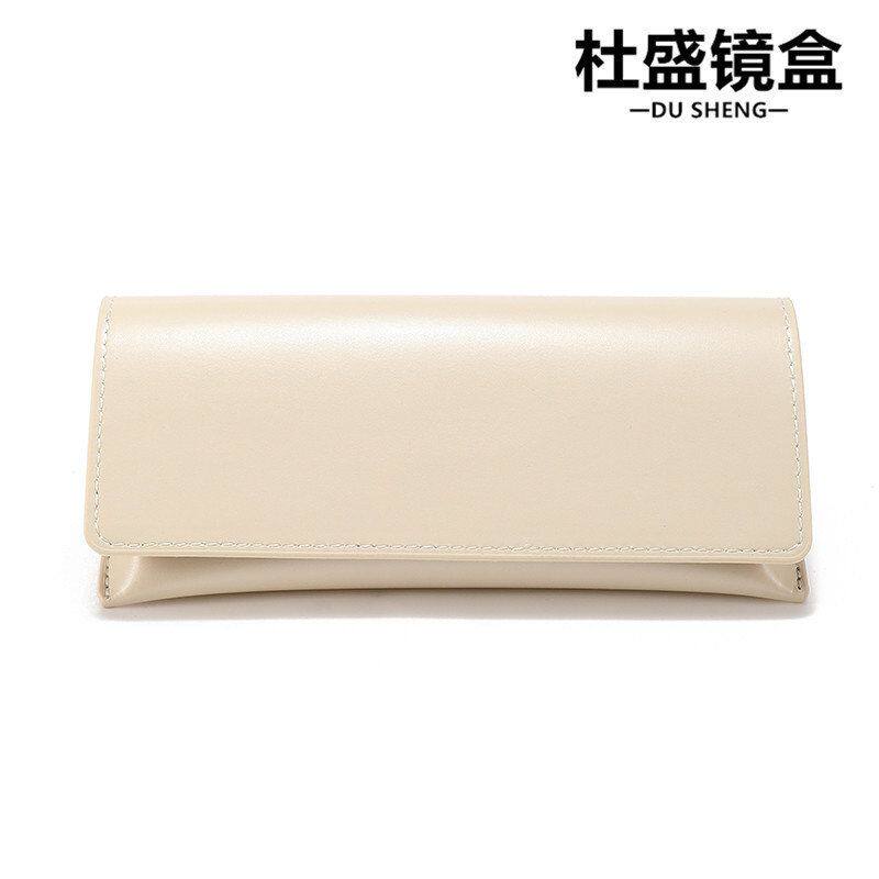 定制logo26新款眼镜盒时尚墨镜盒米色大框皮质镜盒 太阳眼镜盒