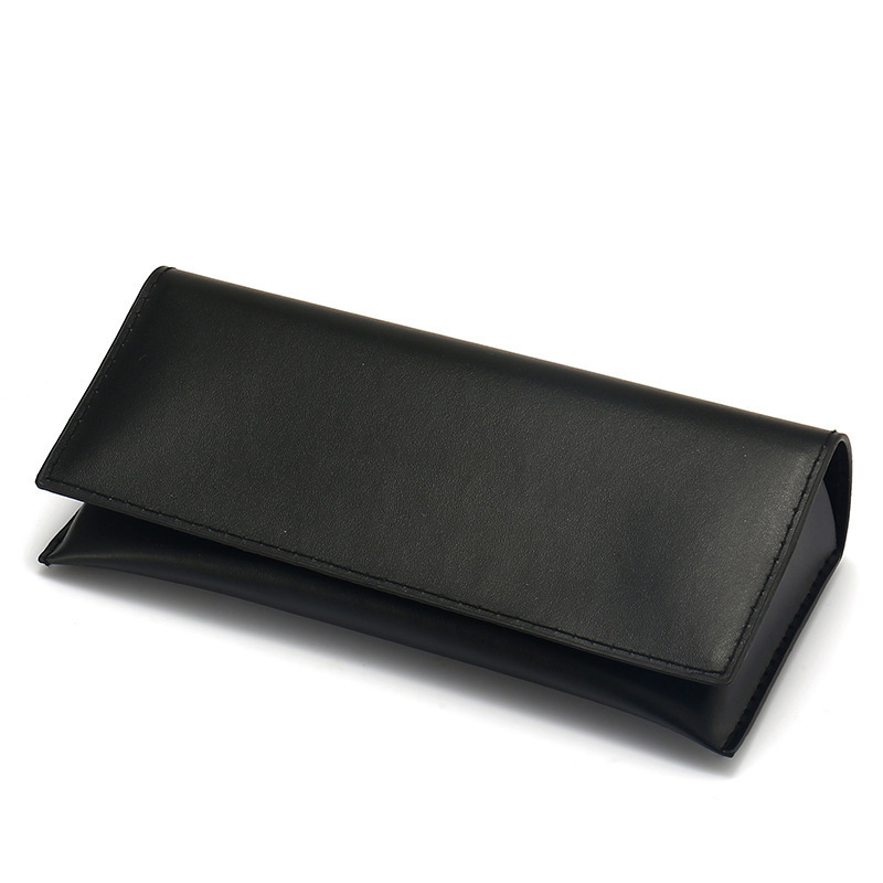 定制logo印gm眼镜盒皮质黑色长款软包眼镜盒太阳镜盒简约墨镜盒子