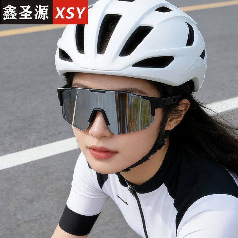 户外运动墨潮流偏光太阳镜批发男女欧美水银镜面骑行眼镜自行车镜