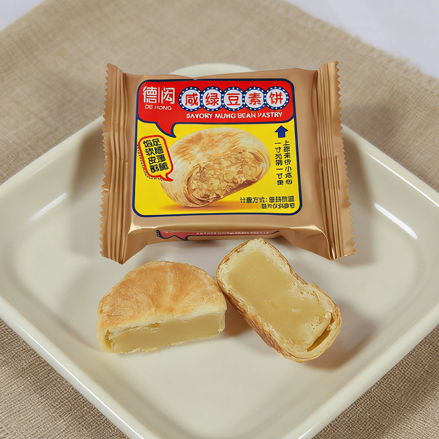 德闳绿豆饼老式糕点独立包装馅饼小吃传统特产茶点心酥饼早餐素饼