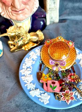 ky vintage lunch at the ritz LATR2GO草帽胸针吊坠两用鲜花园艺