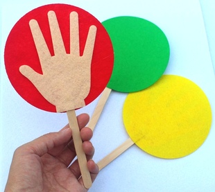儿童手工小手不织布贴片认识红绿灯幼儿园游戏道具环境创设道具