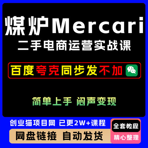 2025煤炉Mercari二手电商运营实战全流程全套视频精讲学习教学课