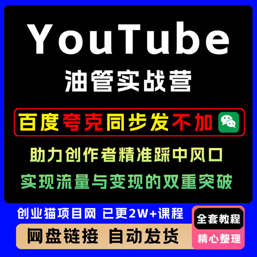 YouTube油管实战营助力创作者精准踩中风口实现流量变现营销教程