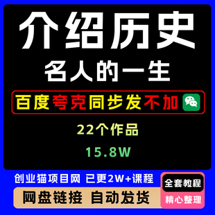 介绍历史名人的一生 22个作品15.8W   豆包+即梦+剪映轻松复制