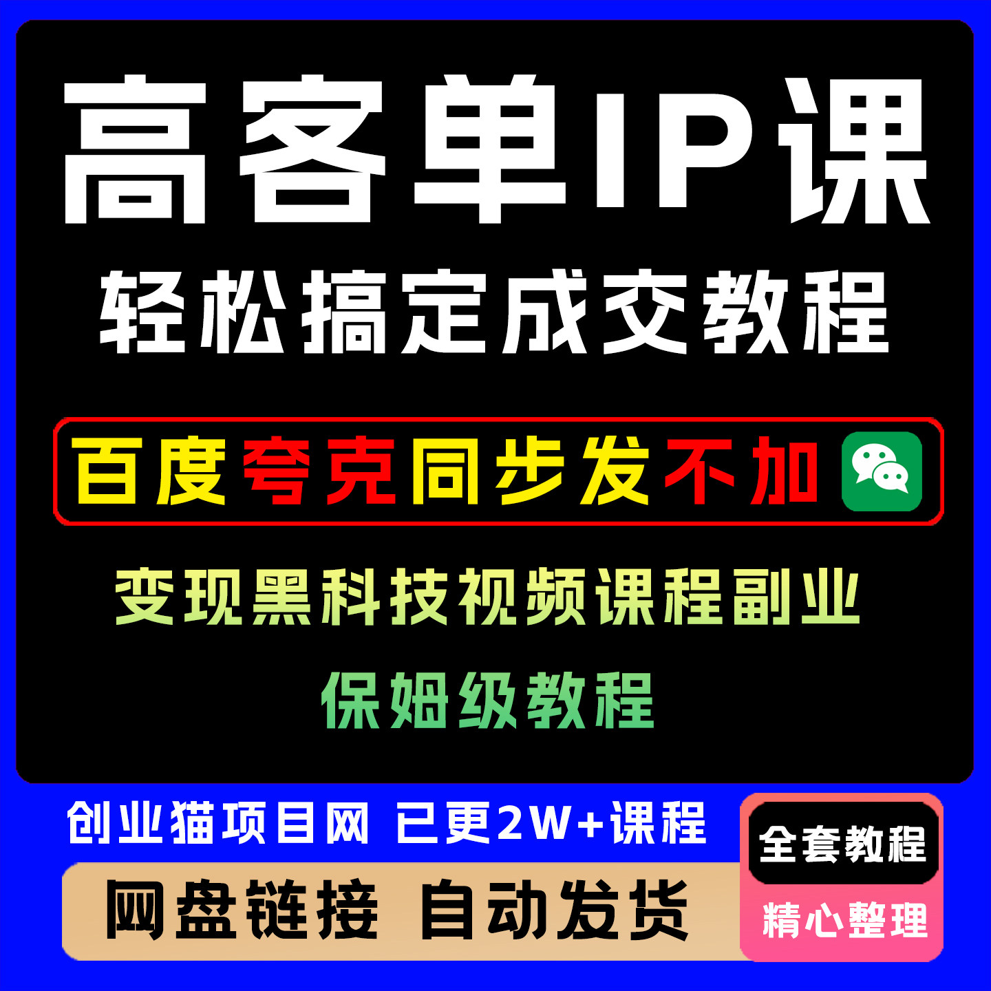 高客单IP课轻松搞定成交教程变现黑科技视频课程副业,保姆级教程