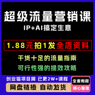 2025年超级流量营销课IP全套视频精讲资料课件教学课程A1搞定生意