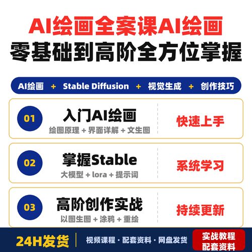 AI绘画全案课StableDiffusion零基础到高阶全方位掌握AIGC视觉