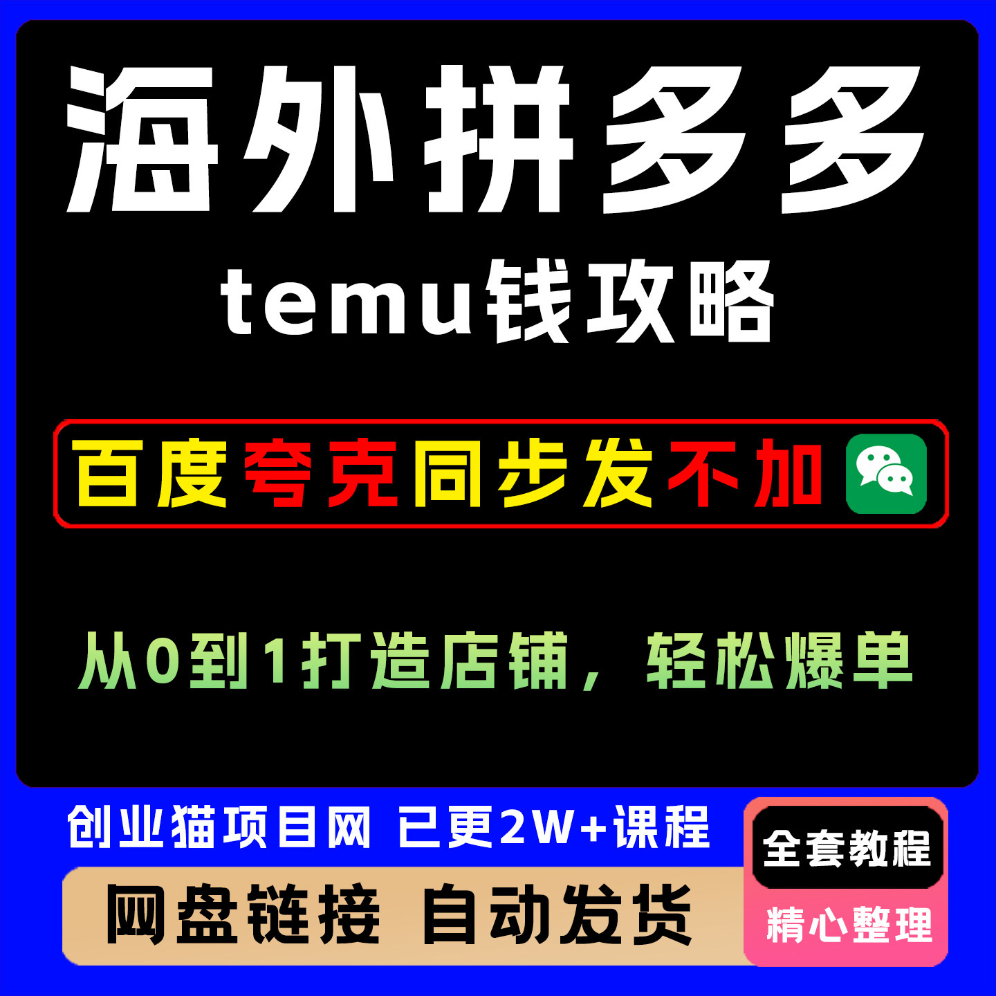 海外拼多多temu钱攻略从0到1打造店铺,轻松爆单全套营销教程