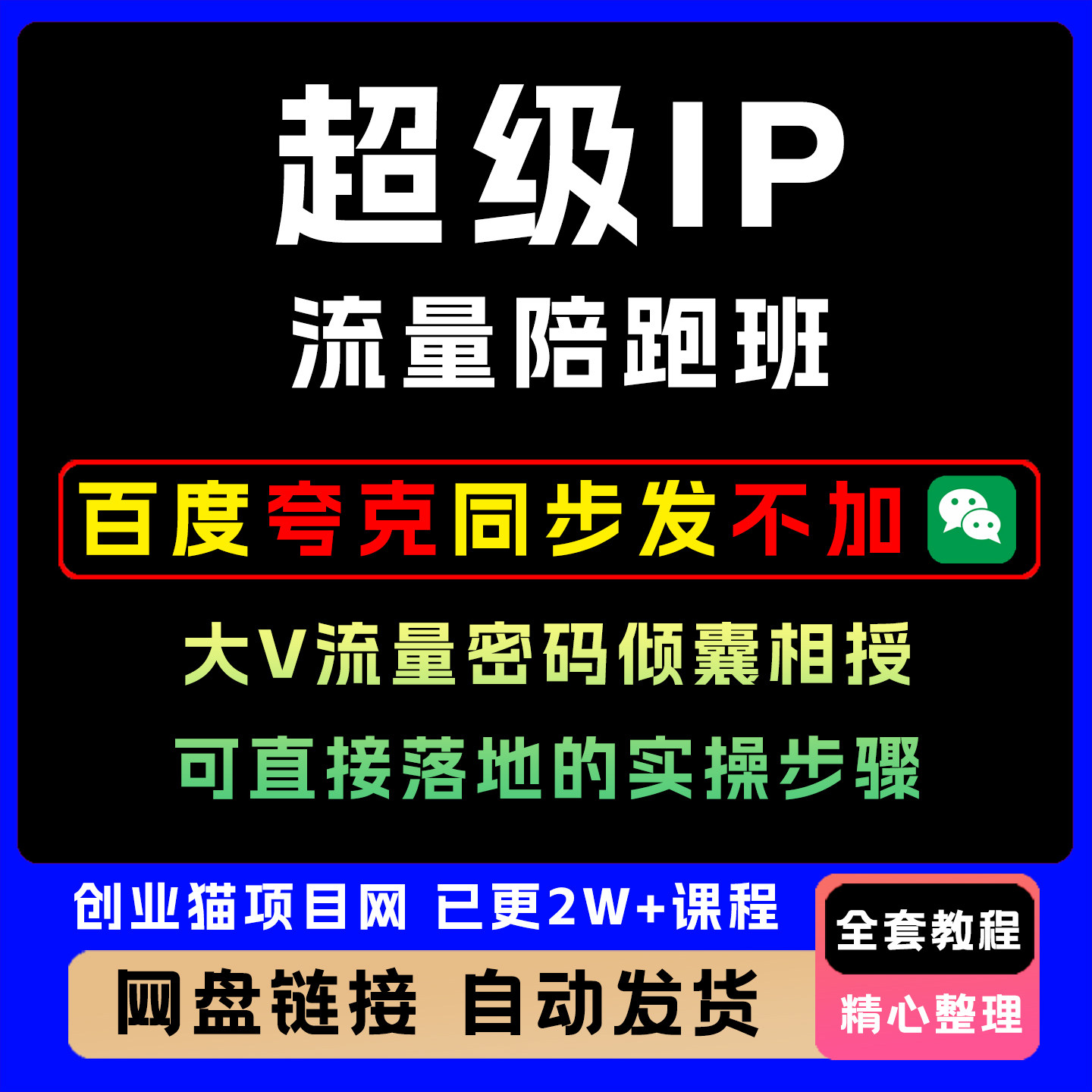 超级IP流量陪跑班,大V流量密码倾囊相授,可直接落地的实操步骤