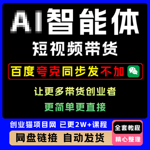 2025年智能体短视频带货创业者更简单直接视频精讲学习教学课程