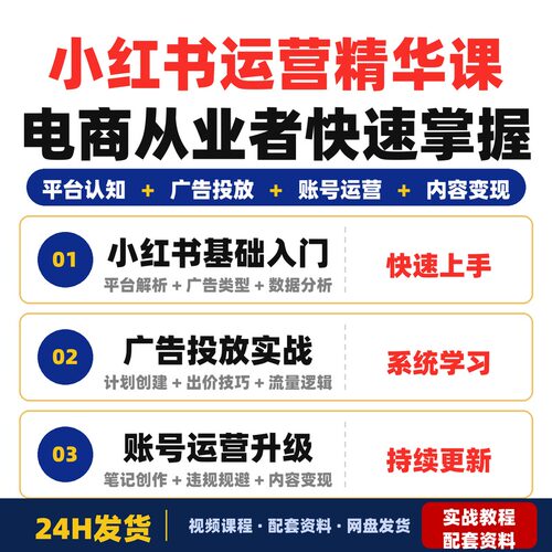 xhs运营精华课电商从业者快速掌握平台认知广告投放账号完整版
