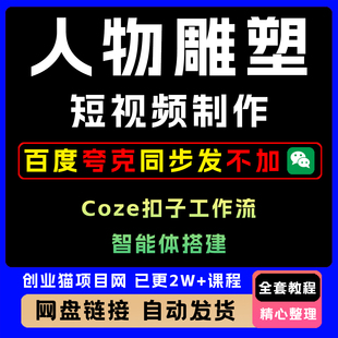 Coze扣子工作流一键生成批量人物雕塑短视频保姆级教程智能体搭建