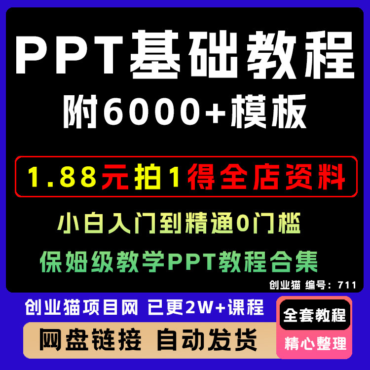PPT制作教程,小白入门到精通 0门槛教学合集资料【附6000+模板】