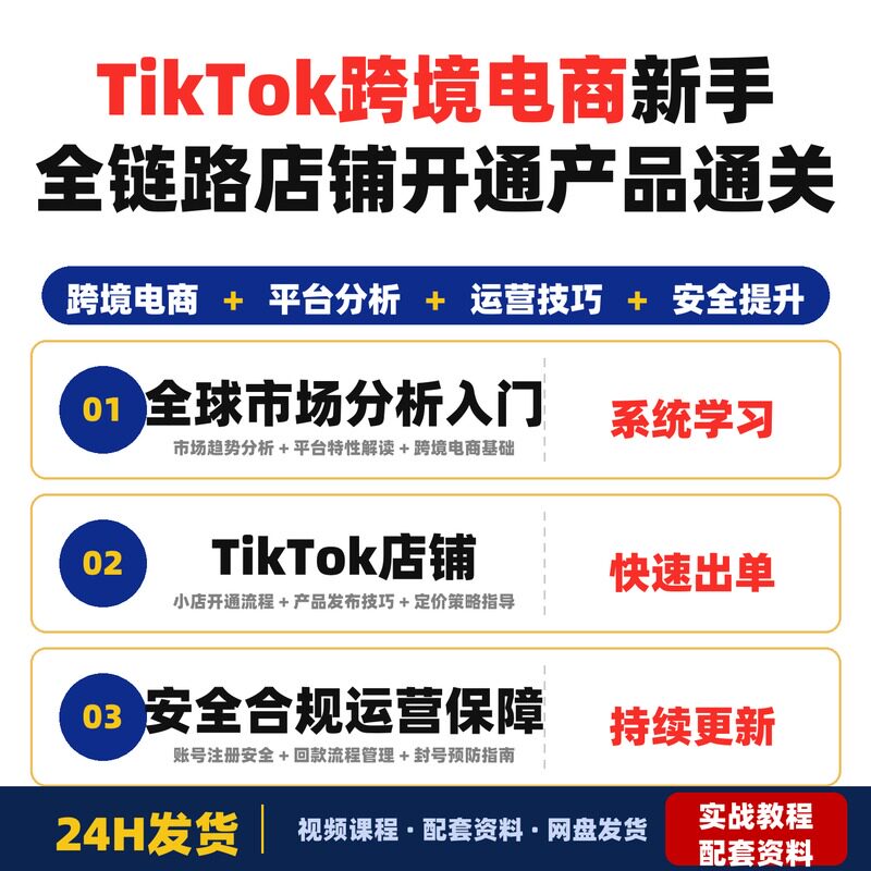 Tk跨境电商新手必备全链路教程从下载注册到店铺开通产品通关