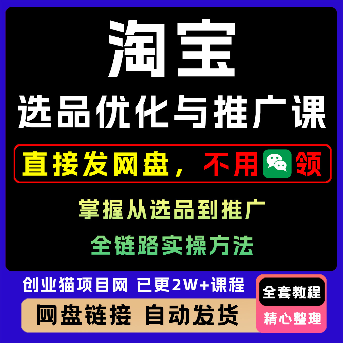 2025淘宝选品优化与推广课提升运营效率全套视频精讲学习教学课程