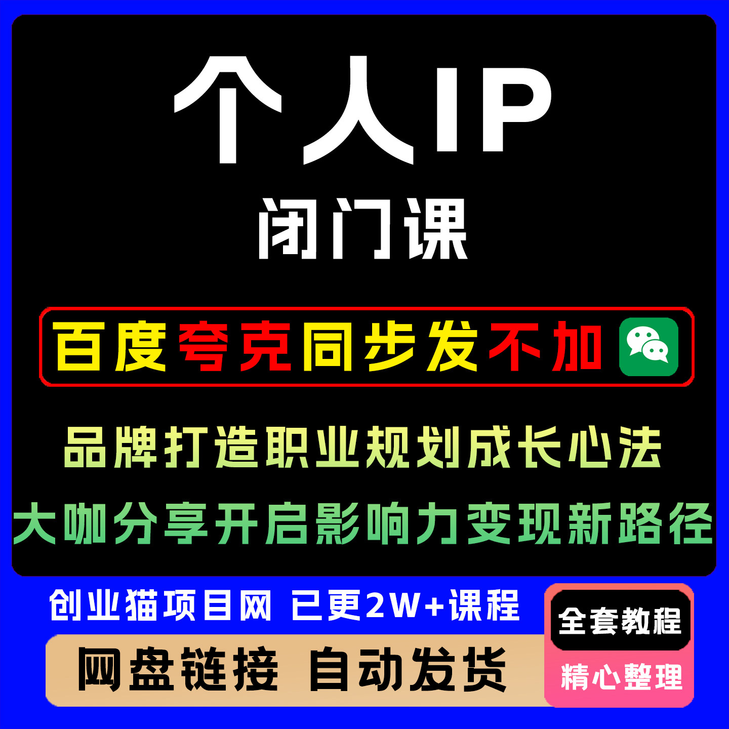 个人IP闭门课品牌打造职业规划成长心法影响力变现多领域分享