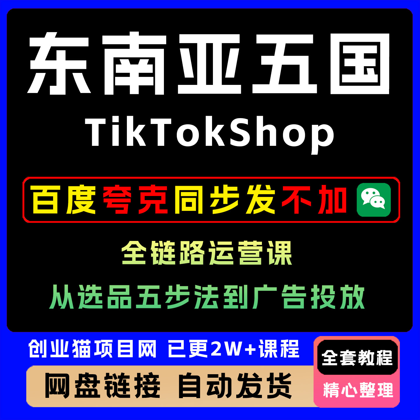 东南亚五国TikTok Shop全链路运营课从选品五步法到广告投放