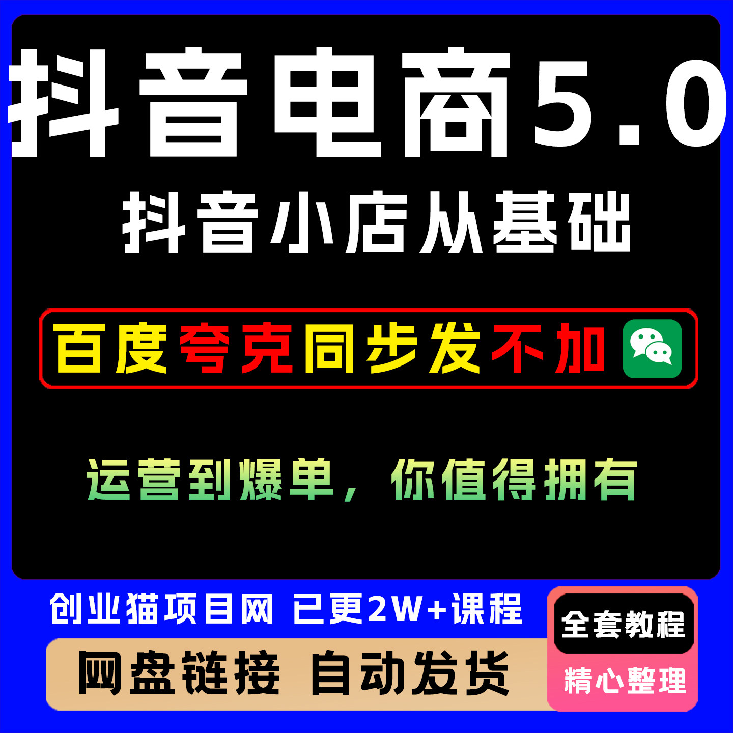 抖音电商5.0，抖音小店从基础、运营到爆单，你值得拥有