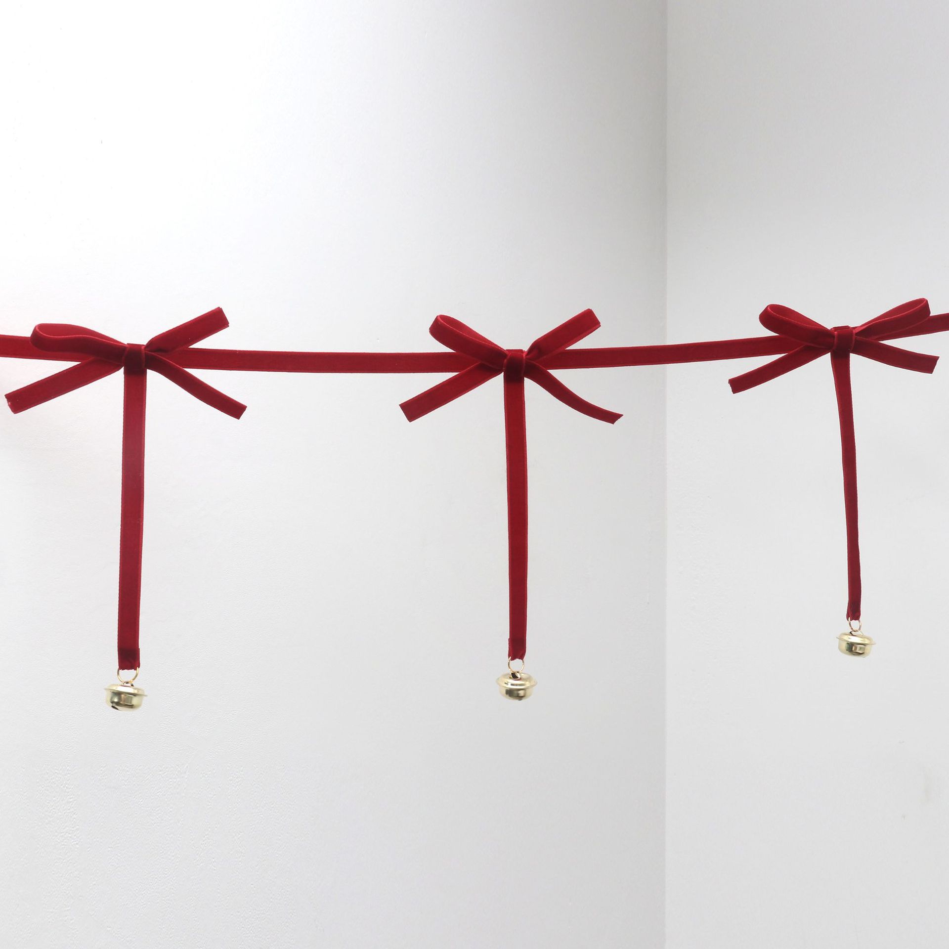 圣诞节日派对氛围拉花横幅装饰品圣诞diy铃铛挂顶装饰蝴蝶结拉旗