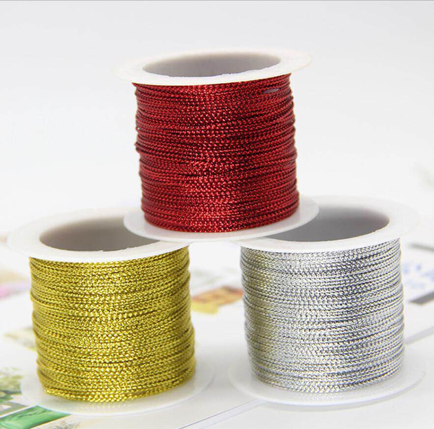 包邮20米金银线圣诞节银色丝带金丝带编织丝带吊牌线盒子装饰