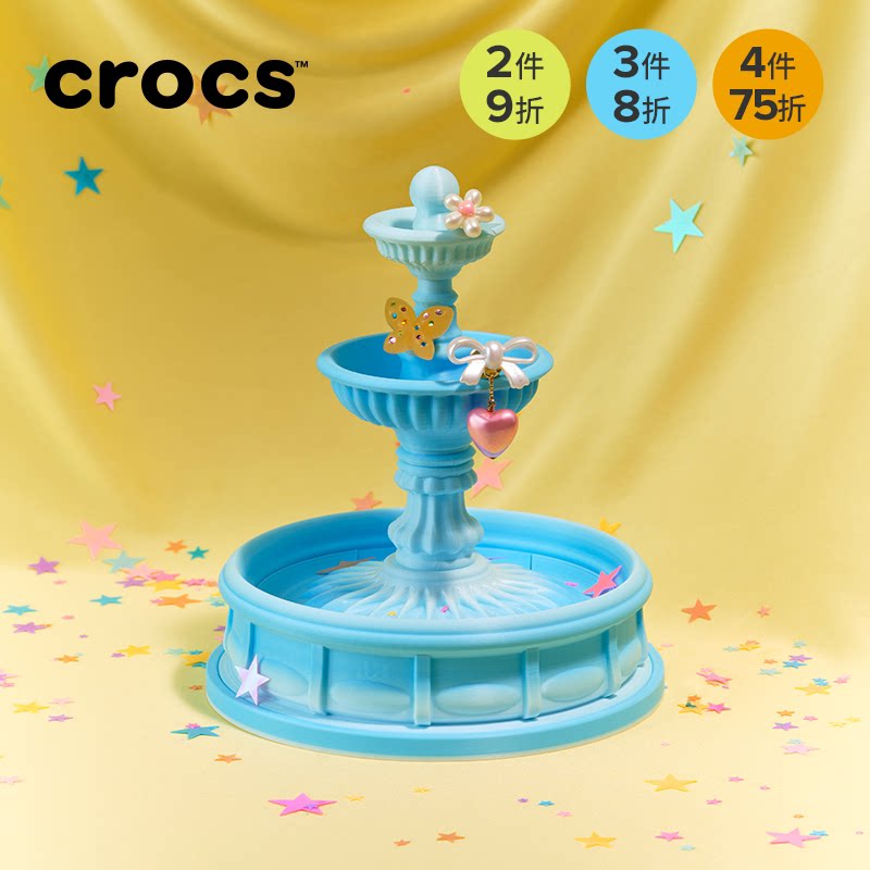 Crocs卡骆驰智必星配件洞洞鞋花 玲珑宝石粉色花朵 黄色蝴蝶图片
