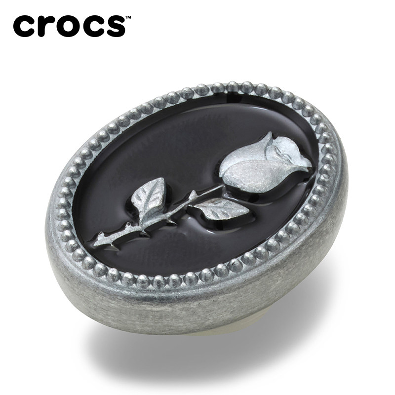 檀健次同款Crocs卡骆驰智必星配件洞洞鞋花  质感银黄色爱心